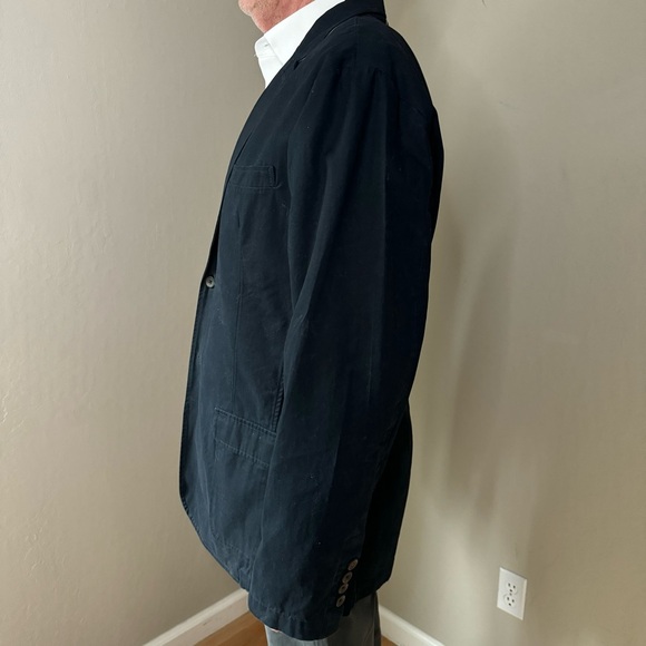 NWT STAFFORD PREP 2 Button Blazer 100% Cotton Navy Blue White Striped Lining - Picture 8 of 16